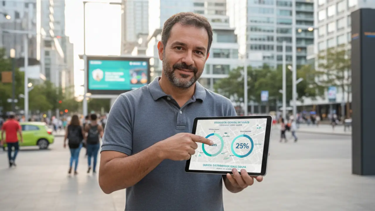 Pessoa com um tablet mostranbdo um gráfico de consumo de água, mostrando o poder dos dados no combate ao desperdício em cidades inteligentes.